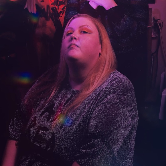 Maxi I AM RED WITH LOVE dress BTS SHEIN Metallic - Picture 2 of 6